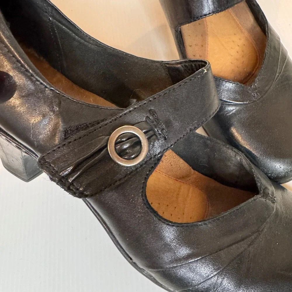 Cobb Hill Mary Jane Heels Black Leather Size 9.5 Dark Academia Goth Whimsigoth - Picture 7 of 10